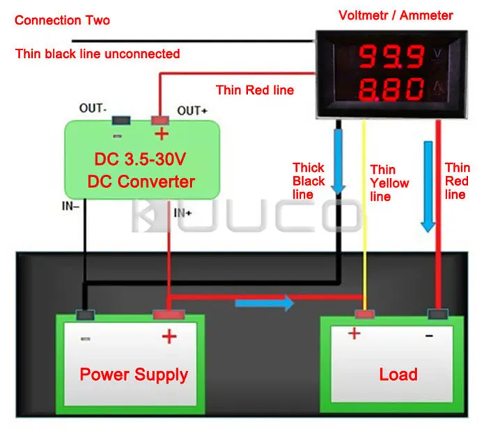

DC Voltmeter Ammeter DC 0 ~100V/10A Digital Voltage Current Meter DC 12V 24V Panel Meter/Tester 2in1 Digital Meter