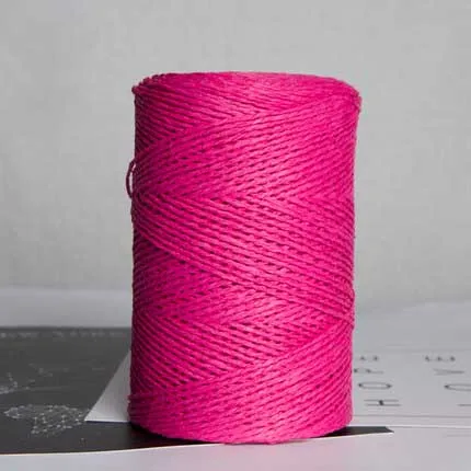 rose red 500 г/рулон соломенные из пальмового волокна пряжа для ручного вязания летняя соломенная шляпа сумки Органическая пряжа крючком ручной работы DIY материал - Цвет: rose red