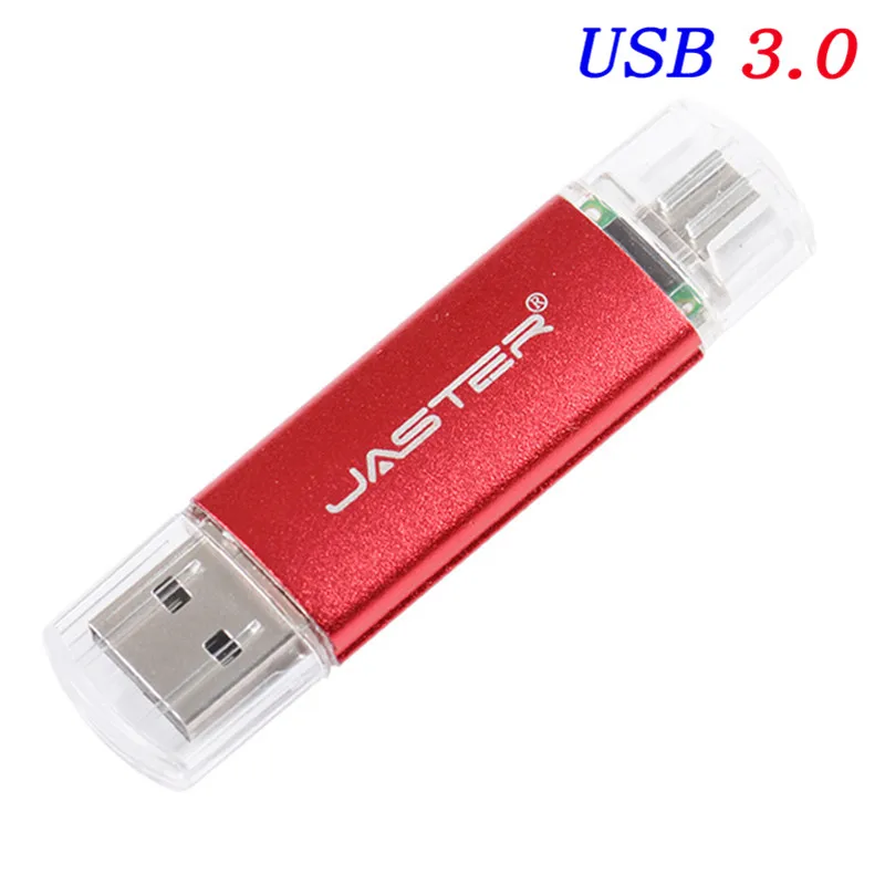 Red JASTER Высокоскоростной USB 3,0 OTG USB флэш-накопитель для смартфонов/планшетов/ПК Пользовательский логотип ручка-накопитель USB флешка U диск внешний накопитель - Цвет: Red