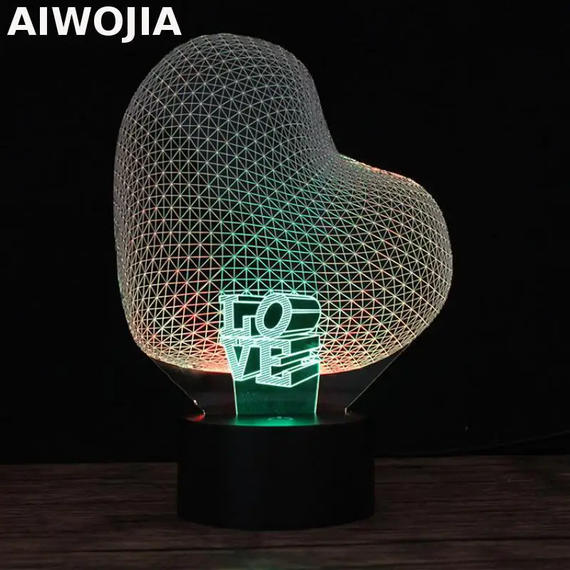 Акриловая цветная RGB 3d лампа с USB зарядкой светодиодный ночсветильник светящимся