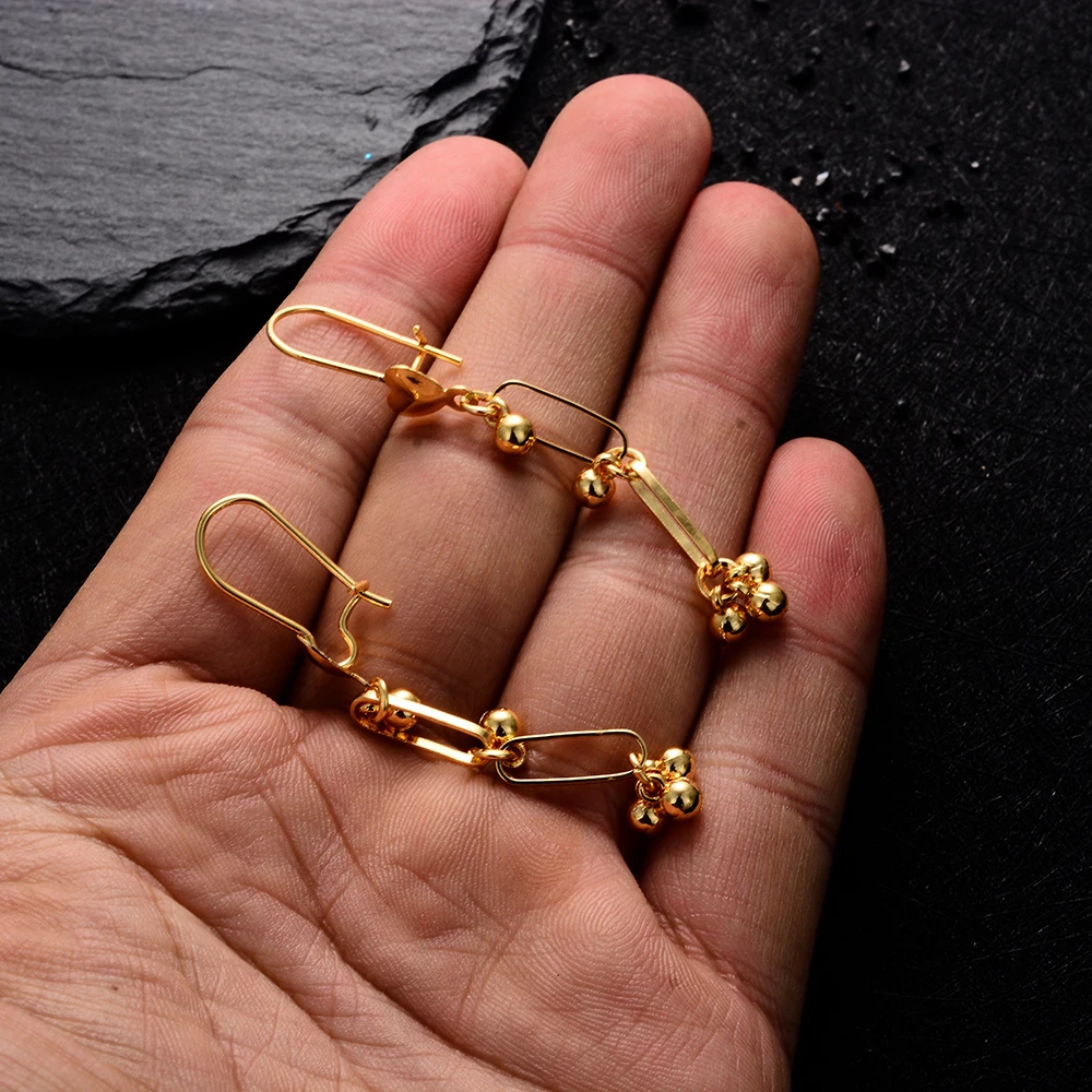 WANDO золотые геометрические висячие серьги женские классические свадебные