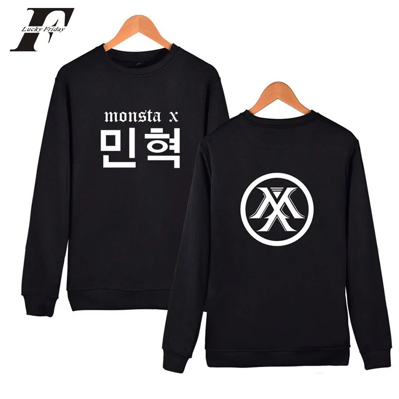 Пуловер MONSTA X осенний свитшот с капюшоном в стиле Харадзюку для женщин и мужчин