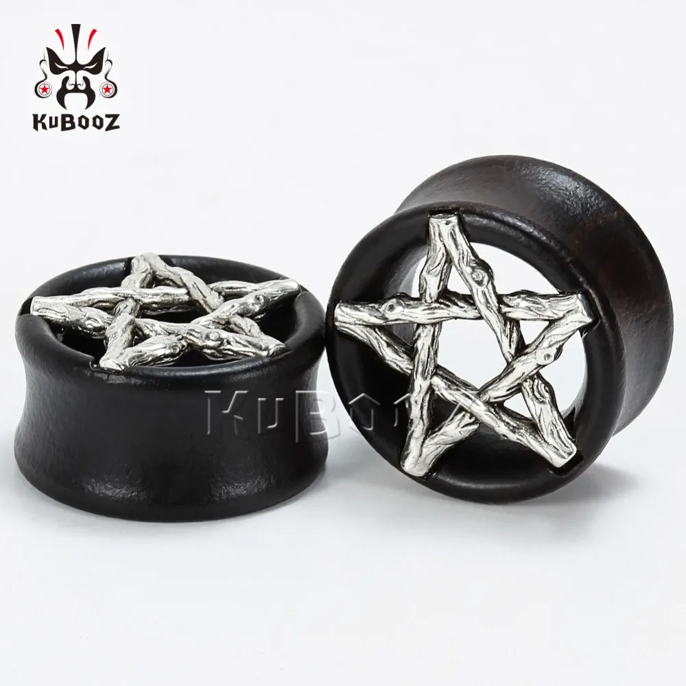 KUBOOZ 10 шт. деревянные пирсинг для ушей Украшения для тела седло расширители туннелей тоннели шпильки измерительные серьги расходные ювелирные пробки для подарка