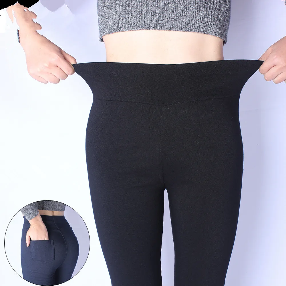 Осенне-весенние Стильные женские леггинсы с высокой талией размера плюс 5XL