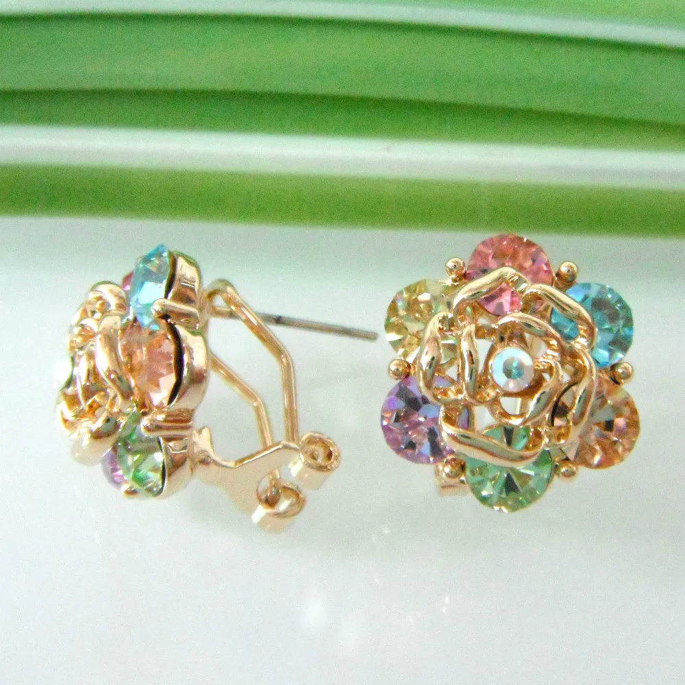 Navachi GP Разноцветные серьги клипсы с кристаллами Rhinstone SMT1127|earrings earring|crystal earringscrystal