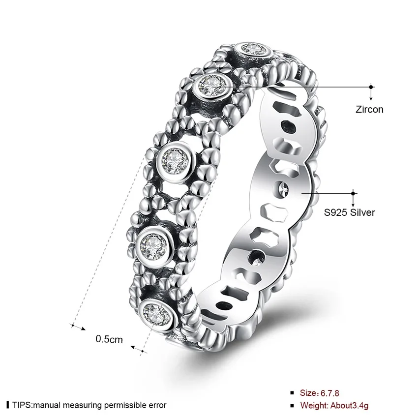 925 Sterling Silver Ring Her Majesty white CZ Women's Rings for Ladies and Girls Finger Lover wedding Gift | Украшения и