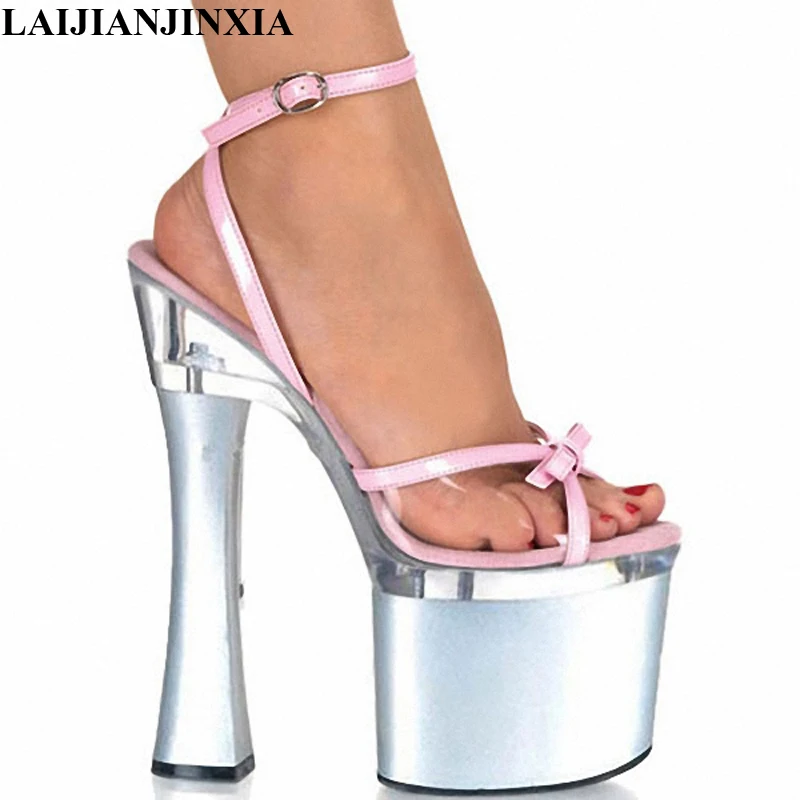 Фото LAIJIANJINXIA/пикантные розовые туфли для танцев на шесте с пряжкой обувь высоком