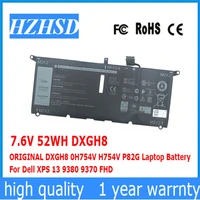 7 6v 52wh original dxgh8 0h754v h754v p82g laptop battery for dell xps 13 9380 9370 fhd
