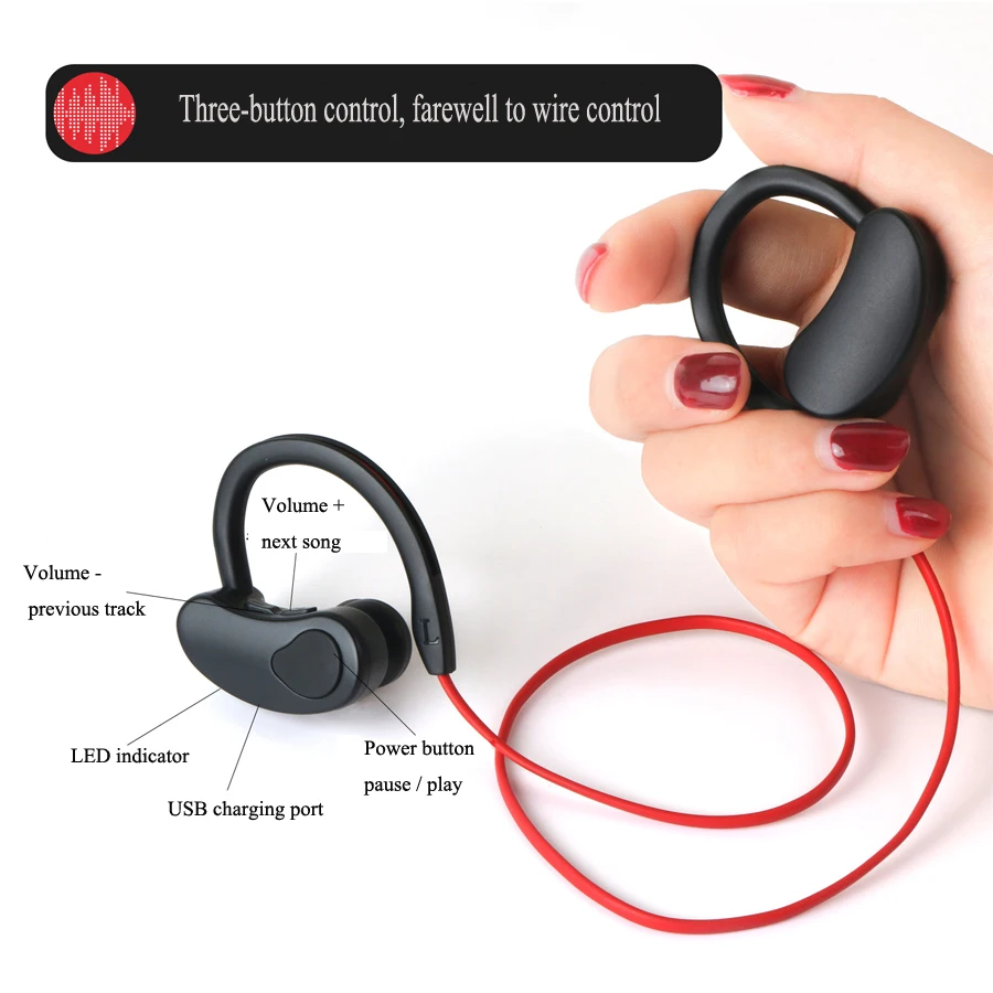 CBAOOO K100 беспроводные Bluetooth наушники спортивные гарнитура стерео с микрофоном для