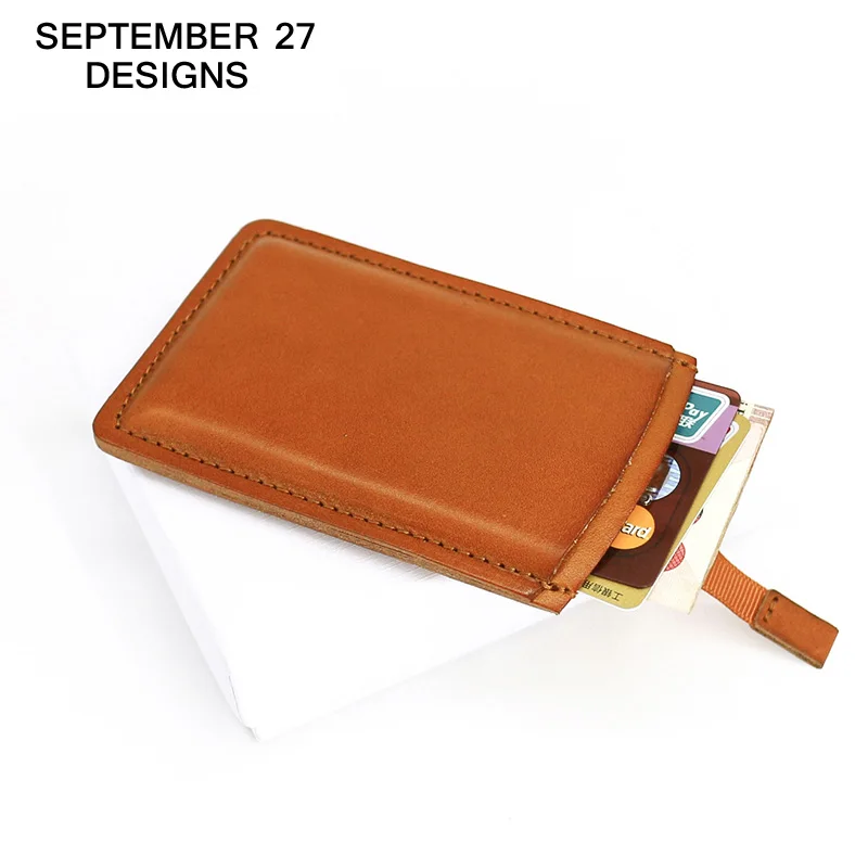 

New Fashion Business Card Case Men First Layer Leather Handmade High Quality Slim Credit Card Wallets 100% Cowhide Mini Purses