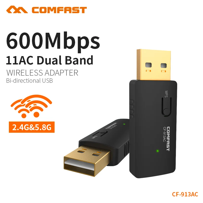 COMFAST Беспроводной usb адаптер Wi fi 600 Мбит/с 2 4 ГГц 5 сетевой карты 802.11b/g/n/ac Mini PC Dongle CF