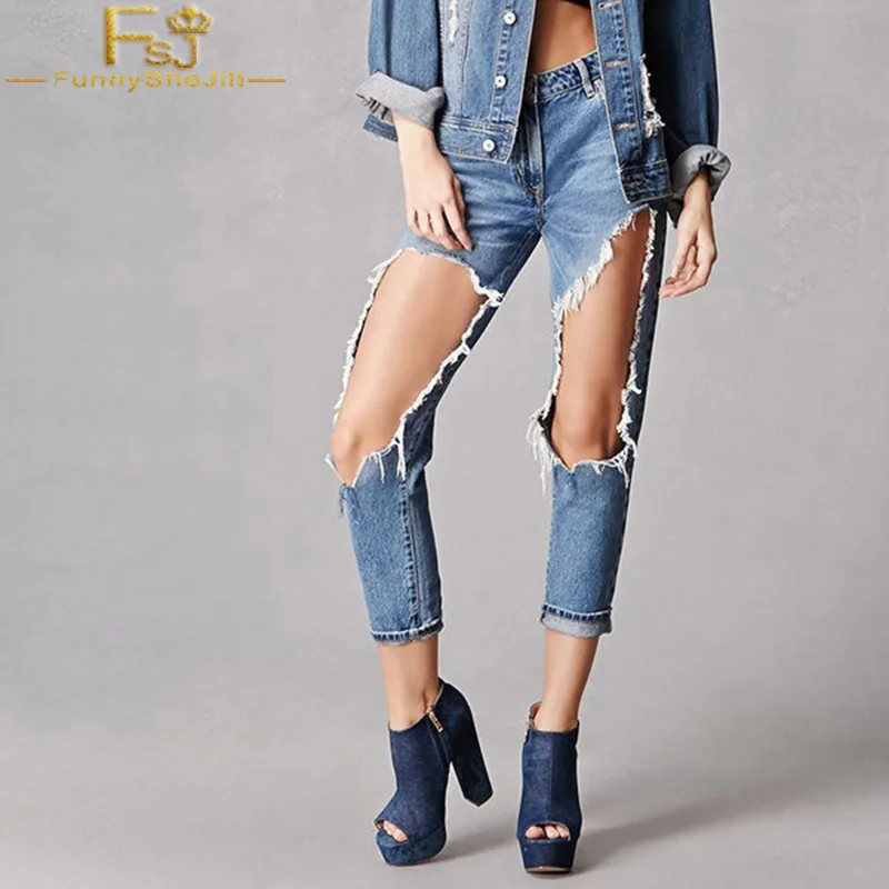 Ботильоны на платформе и высоком квадратном каблуке с открытым носком | Обувь