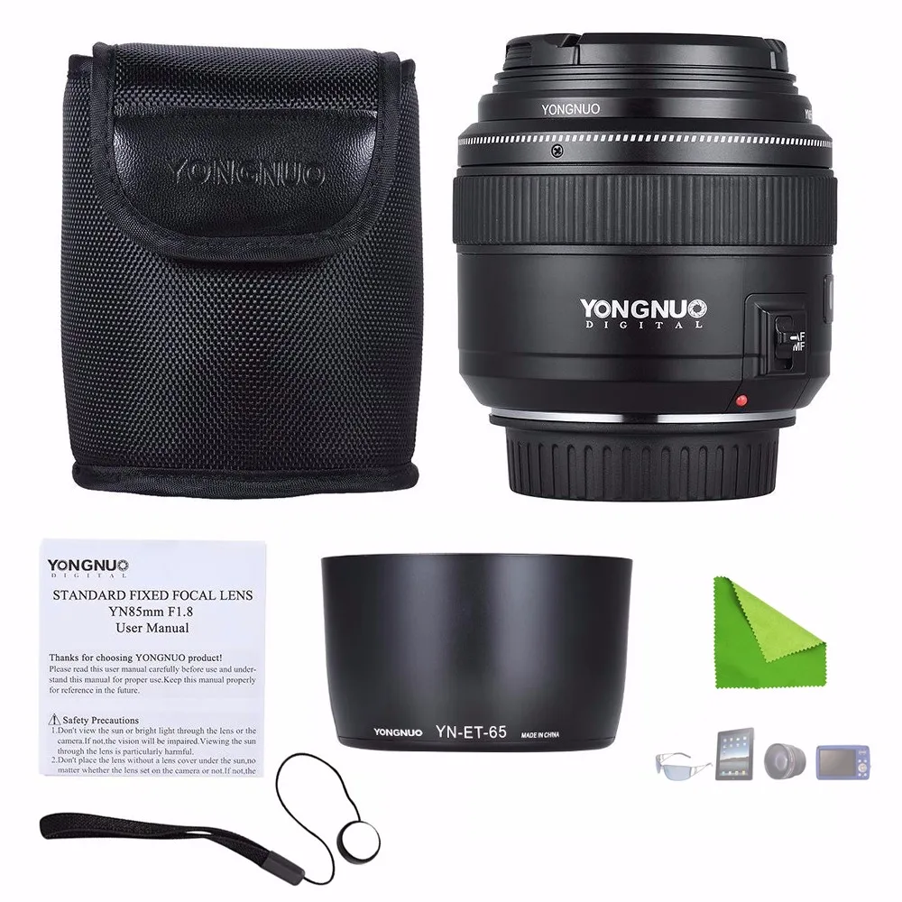 YONGNUO YN85mm F1.8 объектив AF/MF стандартный и средний телеобъектив с фиксированным фокусом для Canon EF Mount DSLR Объективы для камер