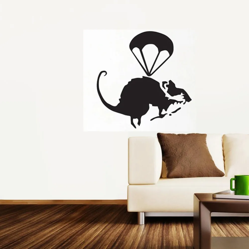 

Helicopter Rat - Banksy Wall Stickers, mural wallpaper,wall art, 45*46CM