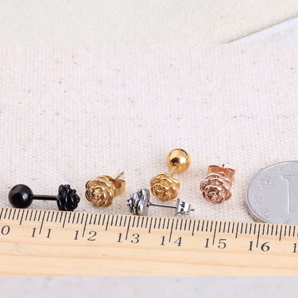 2 шт. женские и мужские розы из титановой стали|earring stainless steel|earingsearings pearls |