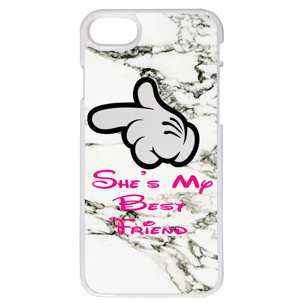 Милый чехол для телефона с изображением пальцев She's My Best Friend BFF Marble iPhone X Xs Max 7 8Plus