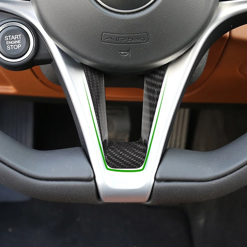 Украшение руля из настоящего углеродного волокна для Alfa Romeo Giulia Stelvio 2017 2018 2019