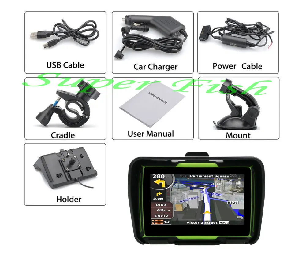 2017 хит продаж 4 3 дюйма GPS навигация для мотоцикла и автомобиля
