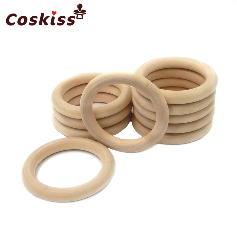Anillos de madera de 50mm (1,96 pulgadas), paquete de anillos de madera, anillos sin terminar, anillos de madera, 30 Uds.-2