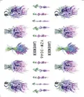 WUF 1 лист 2021 Лавандовый букет водные наклейки украшения для ногтей фиолетовый Цветущий цветок слайд красота наклейки для ногтей