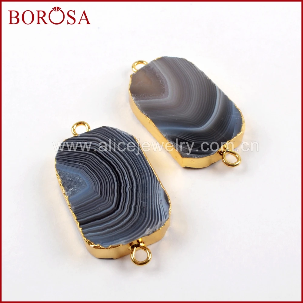 BOROSA 5/10 шт. Новинка золотой цвет натуральная фотолюза соединитель двойные