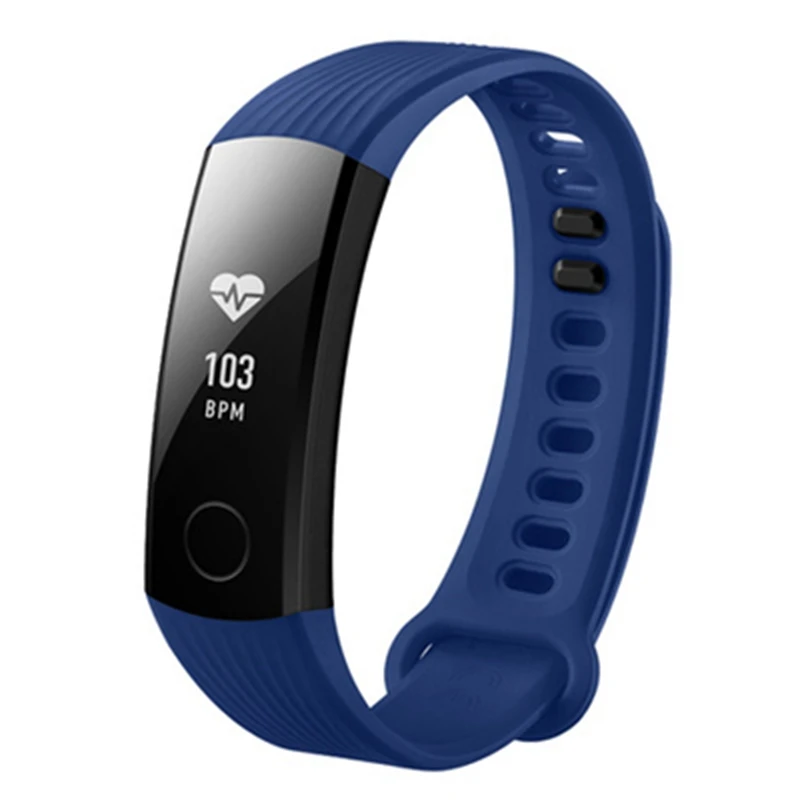 blue huawei Honor Band 3 5ATM OLED экран тачпад Непрерывный монитор сердечного ритма фитнес-трекер Push Message умный Браслет - Цвет: blue