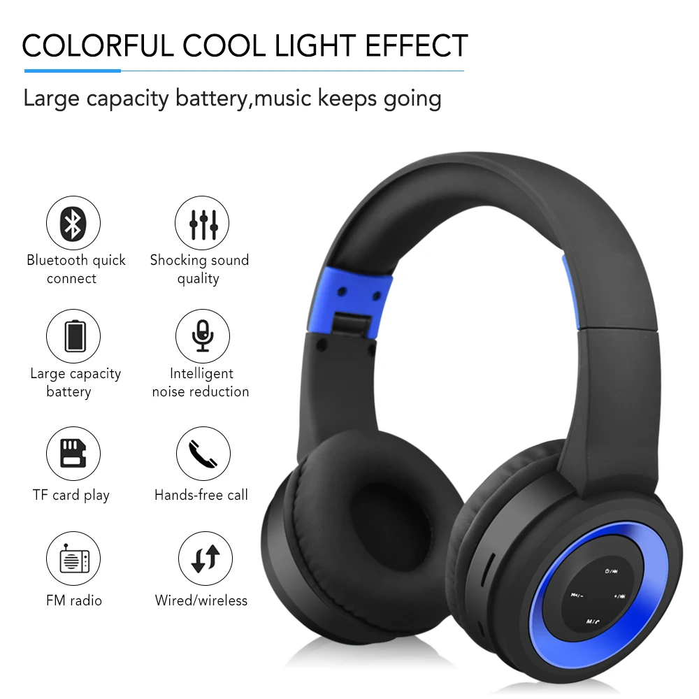 HIFI стерео наушники bluetooth Музыкальная гарнитура FM и поддержка sd карты с микрофоном
