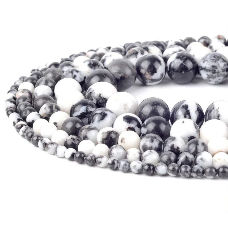 White Zebra Jasper Бусы из натурального камня 4 мм-12 мм Амазонит гранат Flourite Lava stone бусины для изготовления ювелирных изделий женские браслеты ожерелья - Цвет: White Zebra Jasper