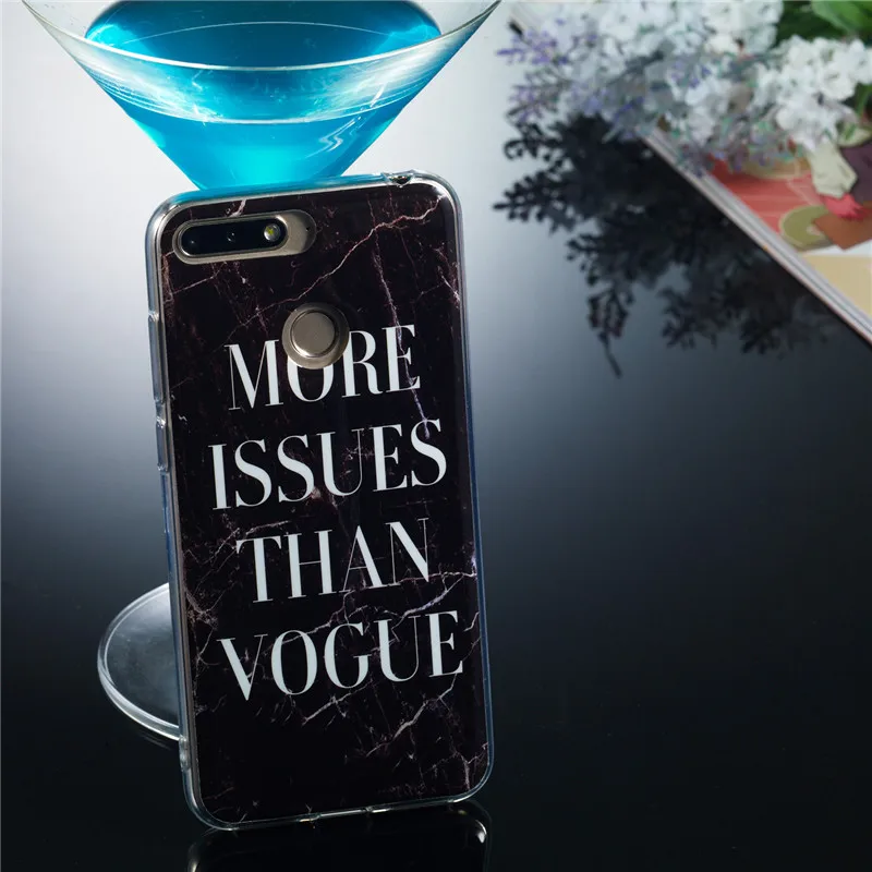 Huawei Honor 7A Pro, мраморный чехол для Coque Huawei Y6 Prime, чехол, чехол, цветной гранит, мягкий силиконовый чехол для телефона, Fundas