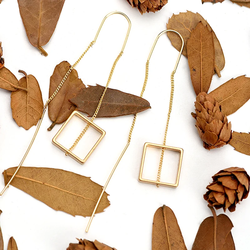 WILD & FREE Для женщин золото цинк сплава длинными ушами линии Висячие серьги модные