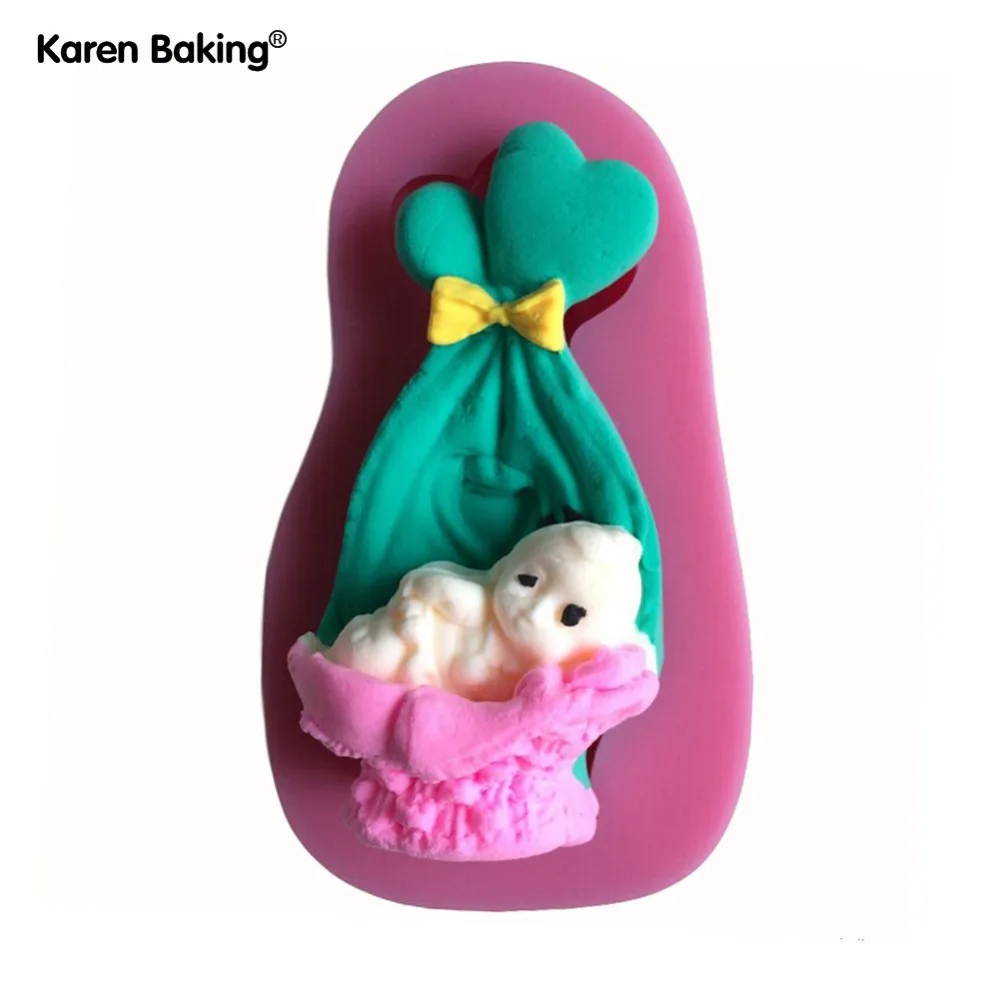 Милая силиконовая форма в форме спящего младенца 3D для помадки кухонная посуда