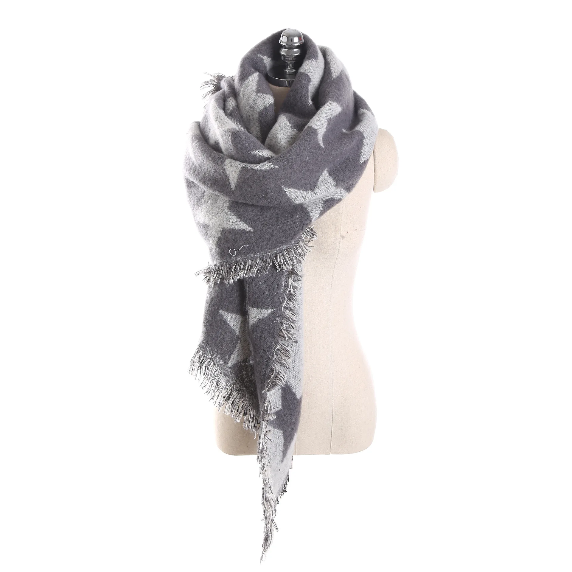 

Luxury Brand Winter Women Scarf Star Tassel Shawl Female Warm Bandana Long Pashmina Wrap Shawls Thick Scarves 195*70 CM