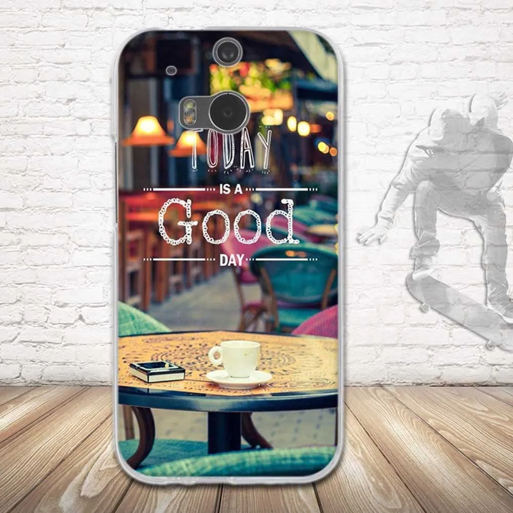 Чехол с принтом для HTC One M8 чехол Мягкая силиконовая задняя крышка M8S телефона из