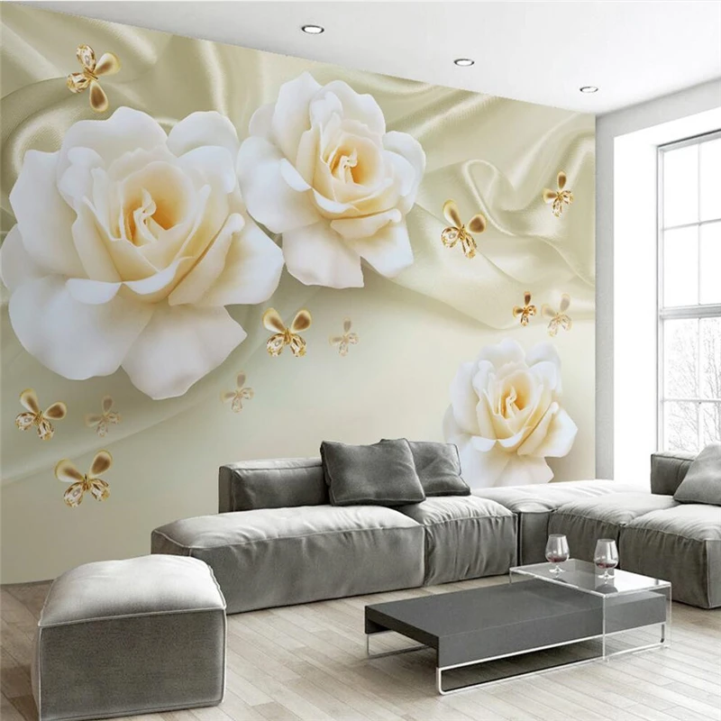 

beibehang Custom Photo Wallpaper Mural Wall Rose Rose Silk TV Background papel de parede 3d para sala atacado 3d wallpaper