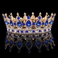 stuff blue crystal bridal big crown tiaras prom party wedding bridesmaid hair piece princess royal crowns hairbands headpieces