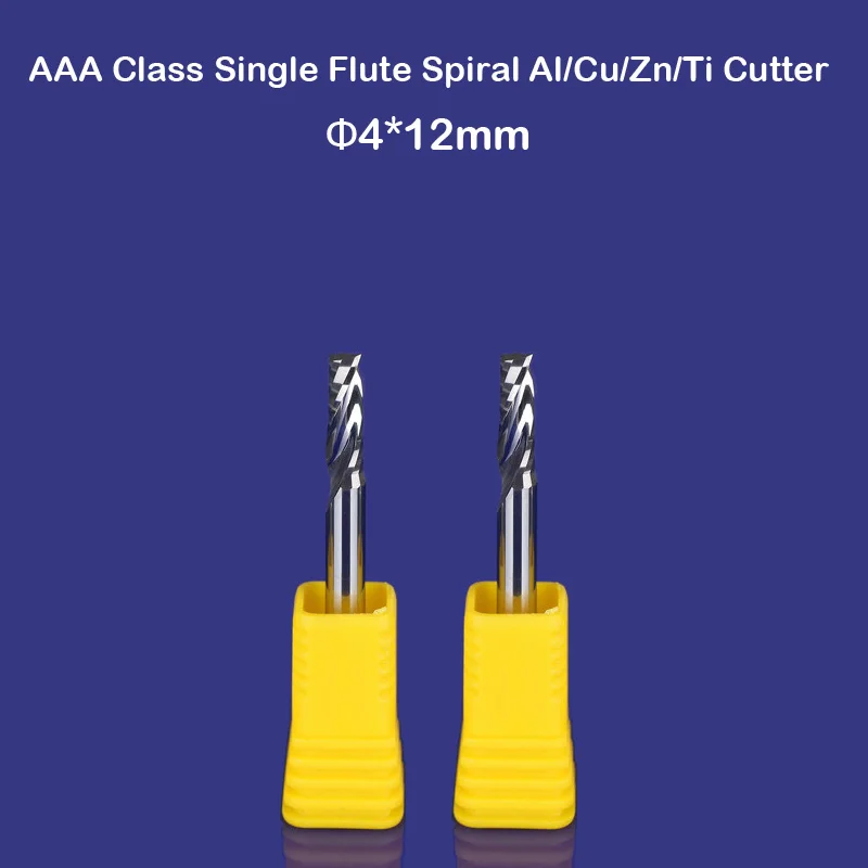 

2PCS 4MM one Flute Aluminum Cutting Tools, imported Carbide End Mill Bits, Single Spiral Cutters, Engraving Tools, CNC CEL 12MM