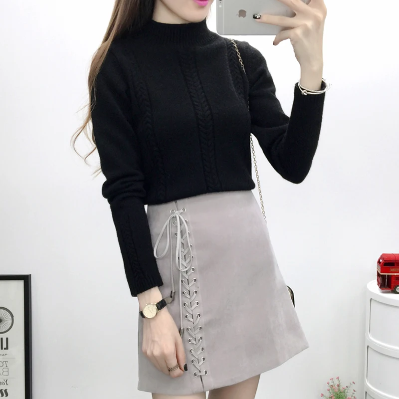 Vintarfell Thicken Knitted Sweaters Pullovers Women Winter Warm Turtleneck Full Sleeve Jumpers Female Cotton Tricot Tops Mujer | Женская