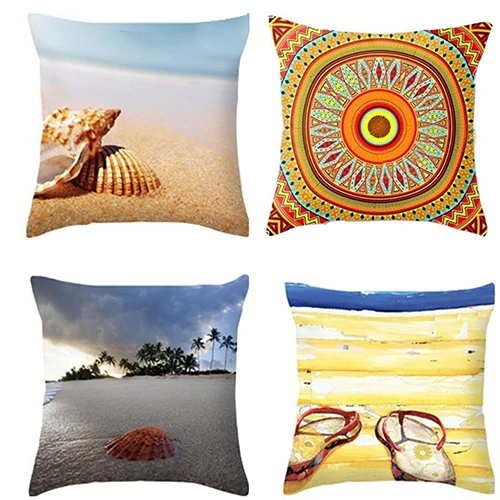 Много дизайн Boho геометрический рисунок &quotпляж&quot жизни RoomLinen наволочки с