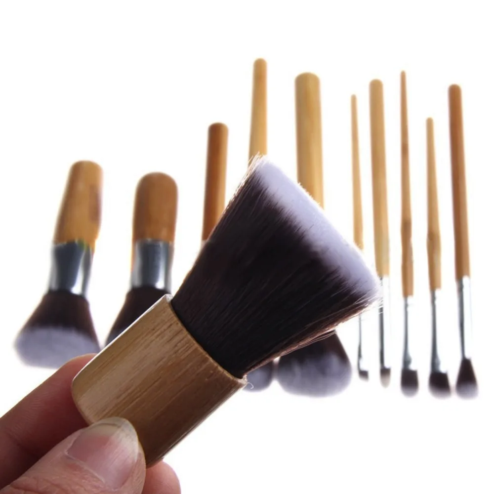 Vander 11Pcs/set Professional Bamboo Handle Makeup Brushes Cosmetic Eyeshadow Foundation Eyeliner Concealer Brush Kits w/ Bag | Красота и