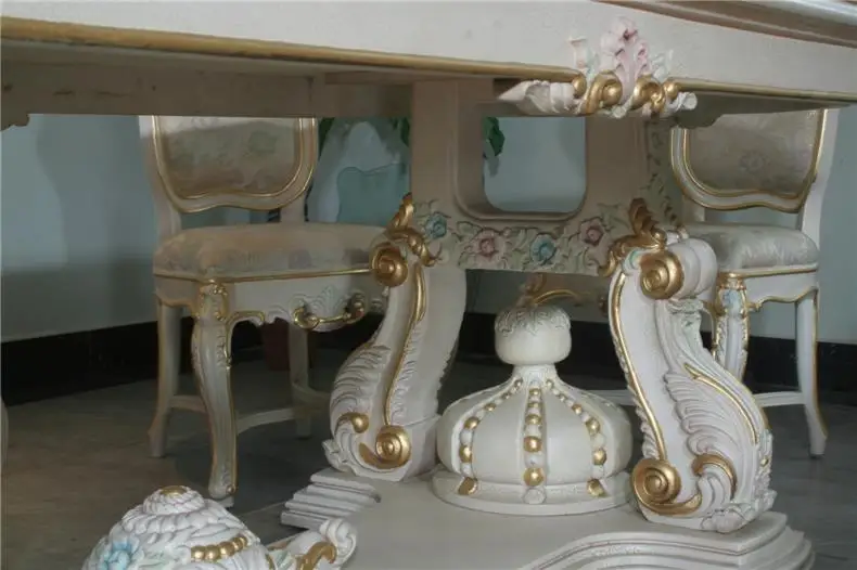 Европейский Суд Резное Дерево Ручной Работы Обеденный Стол Итальянский