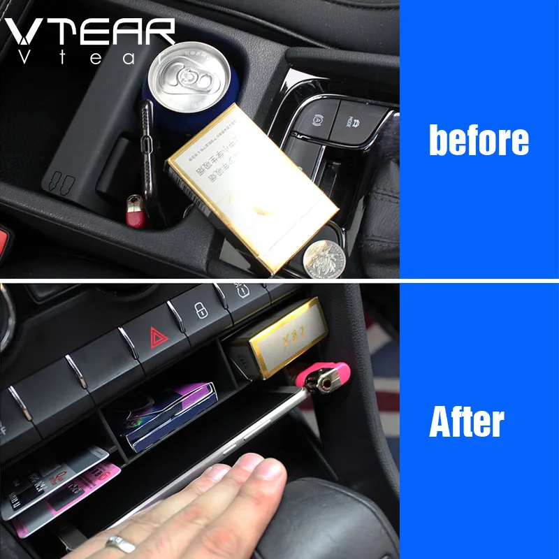 Vtear для Skoda Kodiaq шкода кодиак автомобильный ящик для хранения, аксессуары, центральная консоль, лоток, держатель, Стильный карманный багажник, органайзер, украшение аксессуары