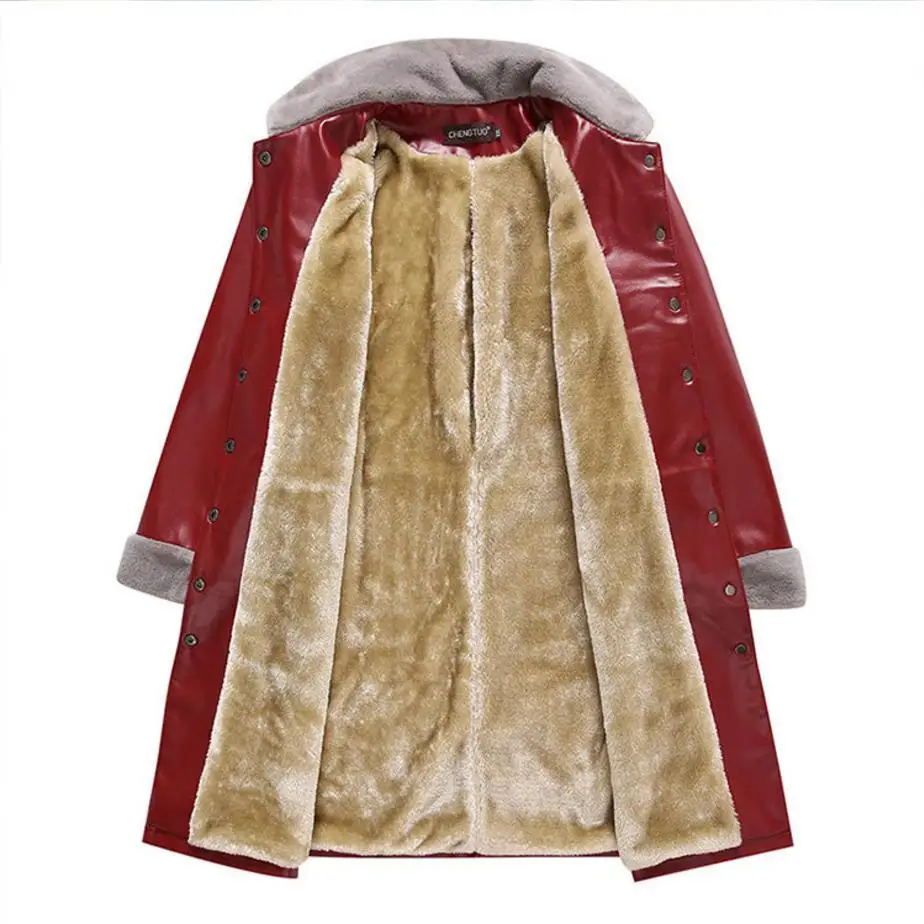 

XL-5XL 2018 Winter New Women Fur Collar Long PU Leather Jacket Coat Female Long Sleeve Single breasted Motorcycle outwear L1135