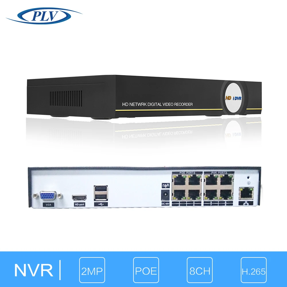 PLV 8ch безопасности Камера Системы 1080 P H.265 POE IP открытый 4MP PoE NVR Plug and Play умный дом