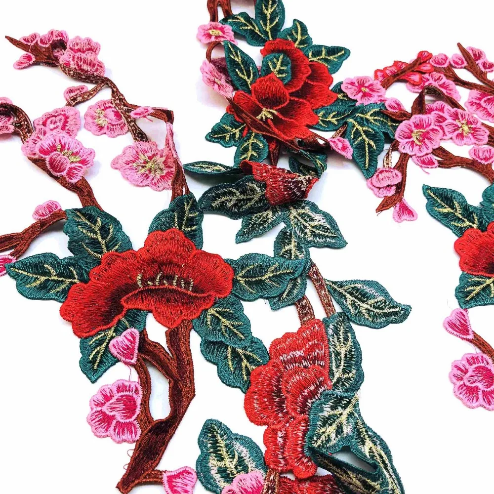 1 шт. цветок сливы аппликация Одежда Вышивка патч Ткань стикер пришить Аппликация
