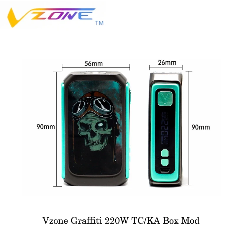 Электронные сигареты Vzone граффити 18650 Вт TC/KA поле Mod по двойной 220 батареи