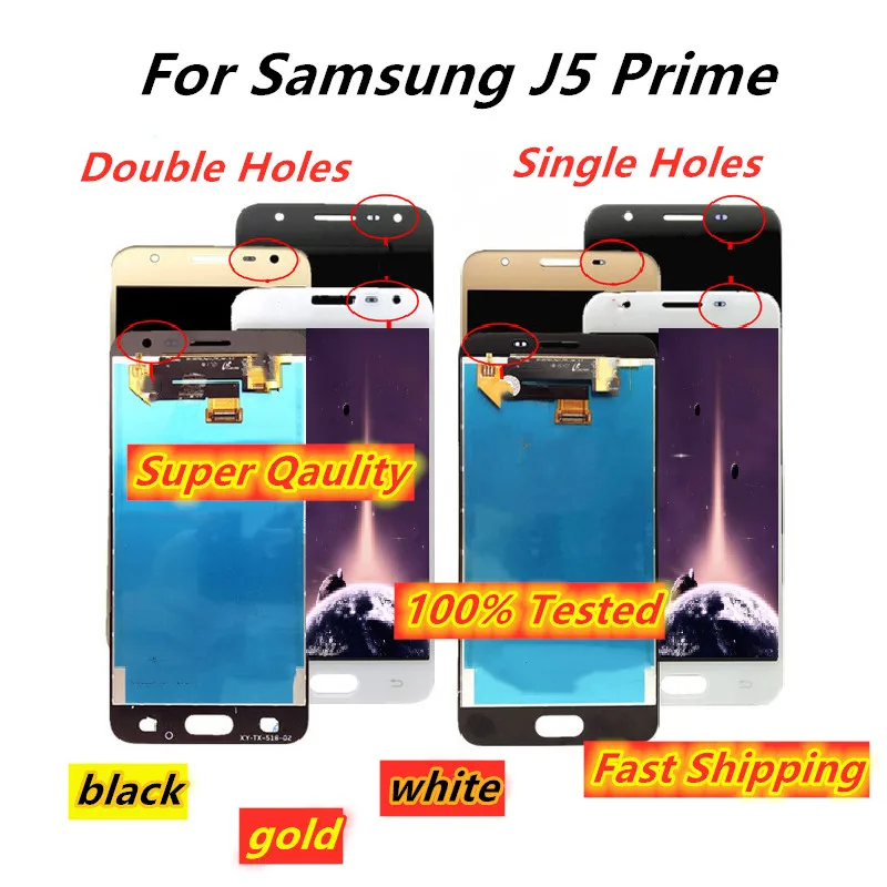 Сменный ЖК экран с одним/двойным отверстием для Samsung Galaxy J5 Prime G570 G570F On5 2016 G5700