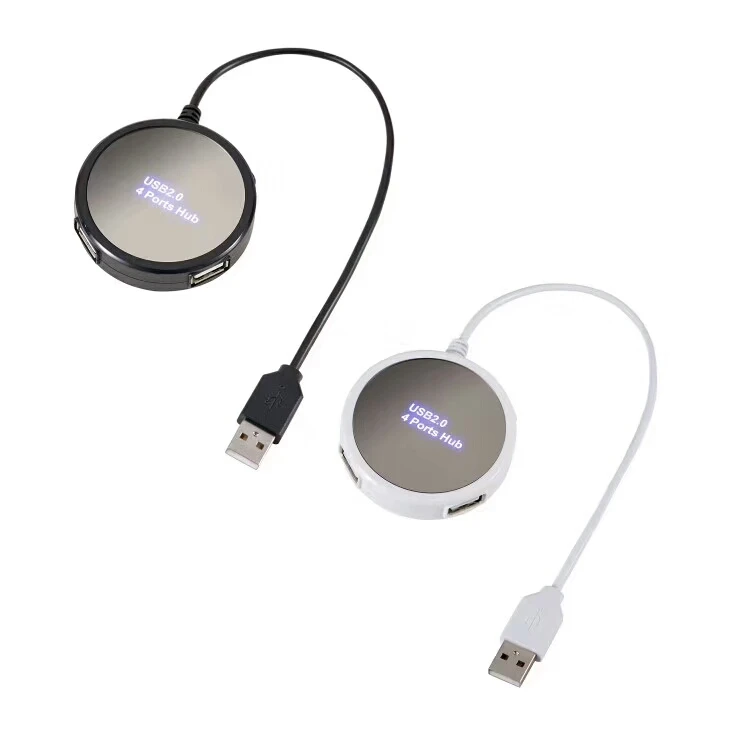 Round LED 4 Port Micro USB Hub 2.0 Splitter High Speed 480Mbps For Apple Macbook Air Tablet Laptop Computer Notebook | Компьютеры и