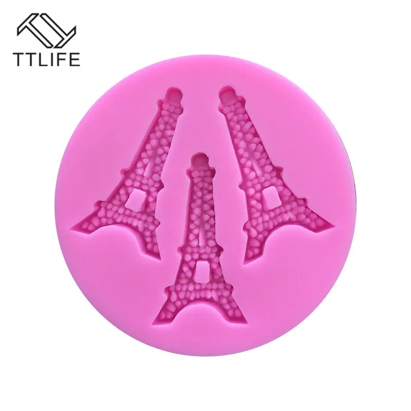 TTLIFE 3 отверстия Парижа Эйфелевой башни силиконовая форма для выпечки тортов с