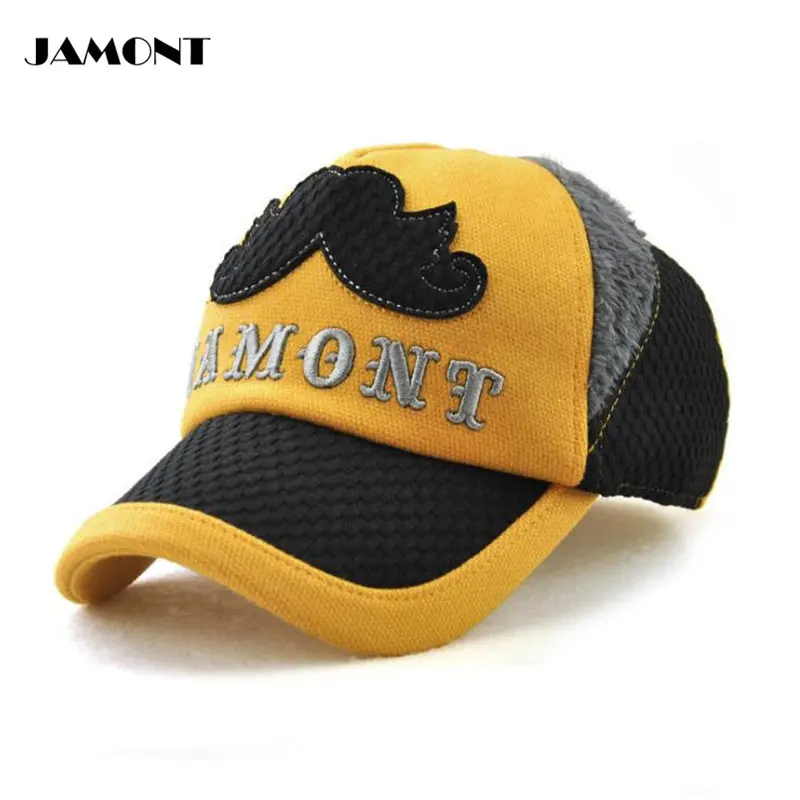 JAMONT Winter Child Golf Cap Ear Protection Beard Embroidery Cotton With Short Plush Warm Adjustable Hats 5Colors | Спорт и