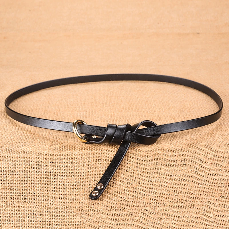 Тонкий круглый ремень из искусственной кожи с пряжкой женский для платья|Женские